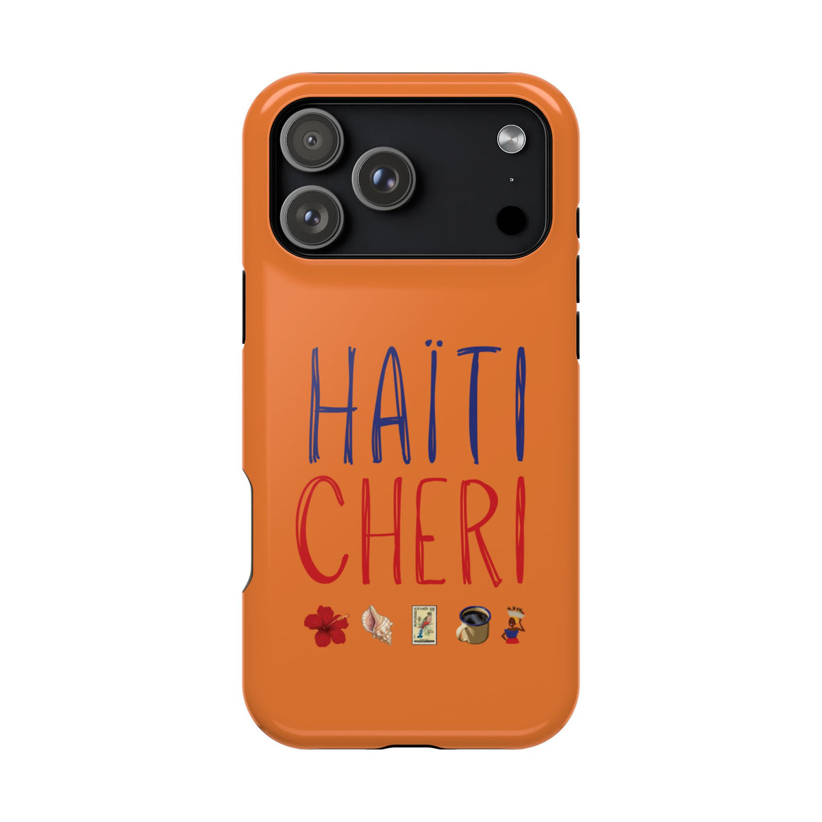 Haiti Chéri Magnetic Phone Case — Impact-Resistant Orange iPhone Cover