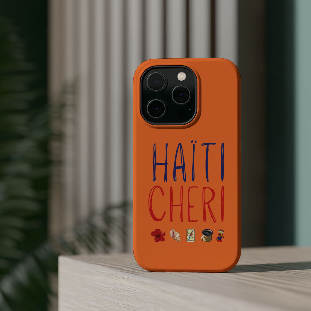 Haiti Chéri Magnetic Phone Case — Impact-Resistant Orange iPhone Cover