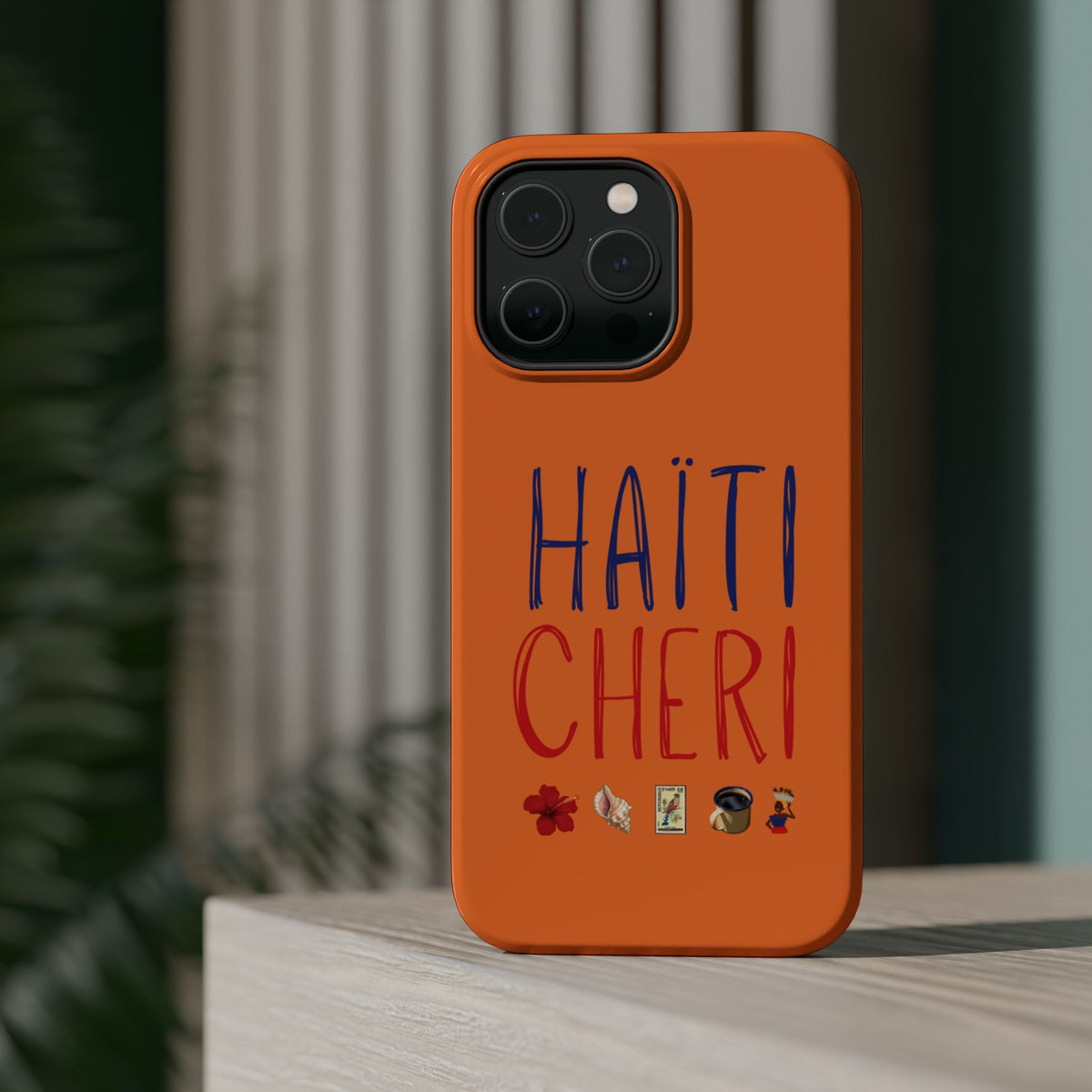 Haiti Chéri Magnetic Phone Case — Impact-Resistant Orange iPhone Cover