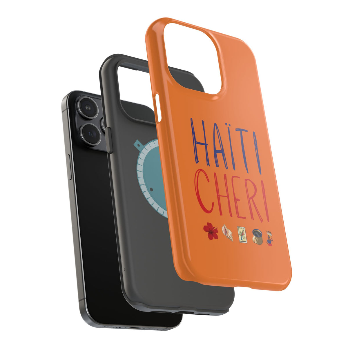 Haiti Chéri Magnetic Phone Case — Impact-Resistant Orange iPhone Cover