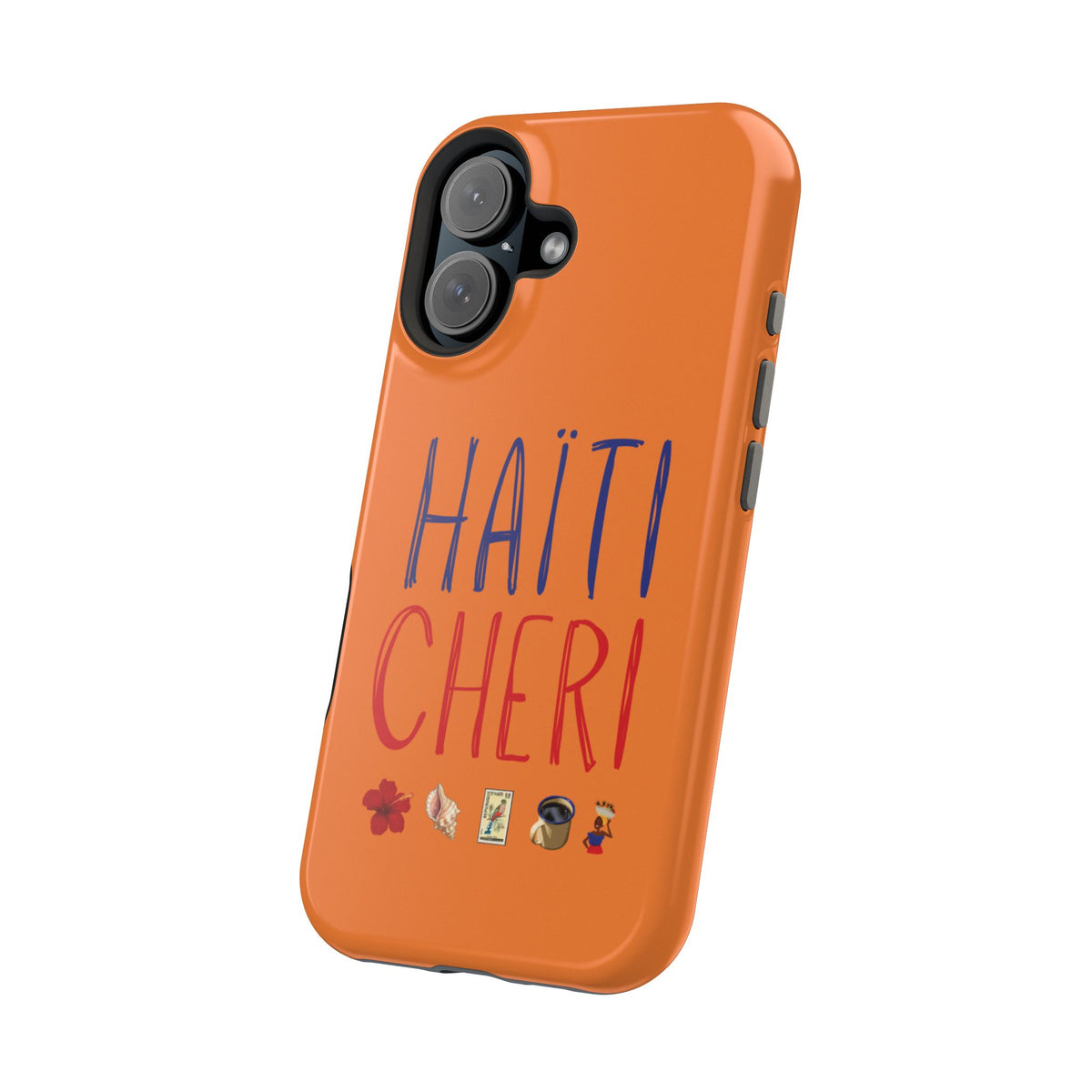 Haiti Chéri Magnetic Phone Case — Impact-Resistant Orange iPhone Cover