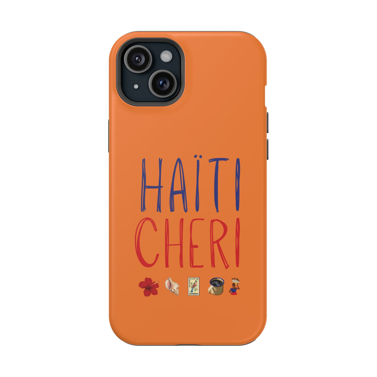 Haiti Chéri Magnetic Phone Case — Impact-Resistant Orange iPhone Cover