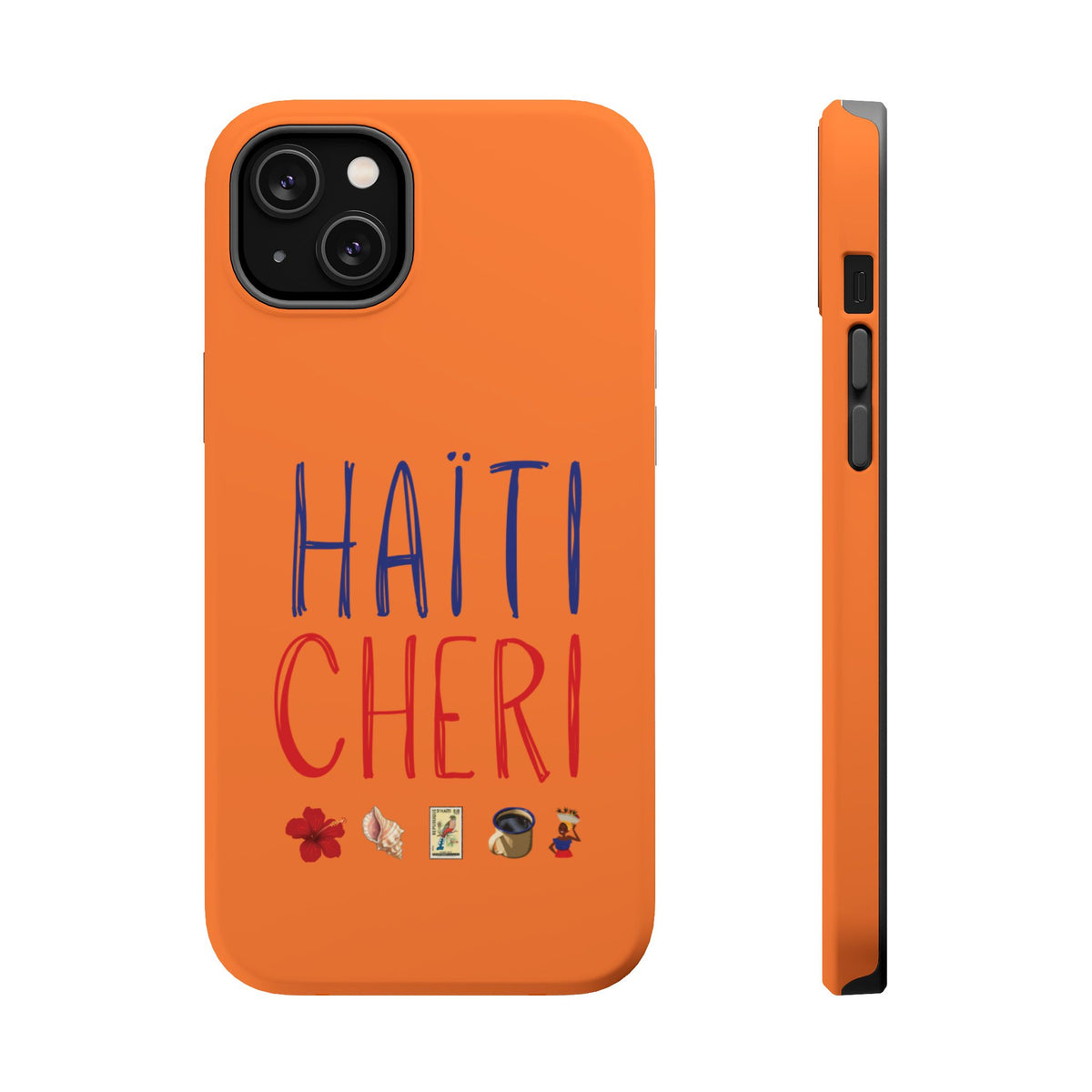 Haiti Chéri Magnetic Phone Case — Impact-Resistant Orange iPhone Cover