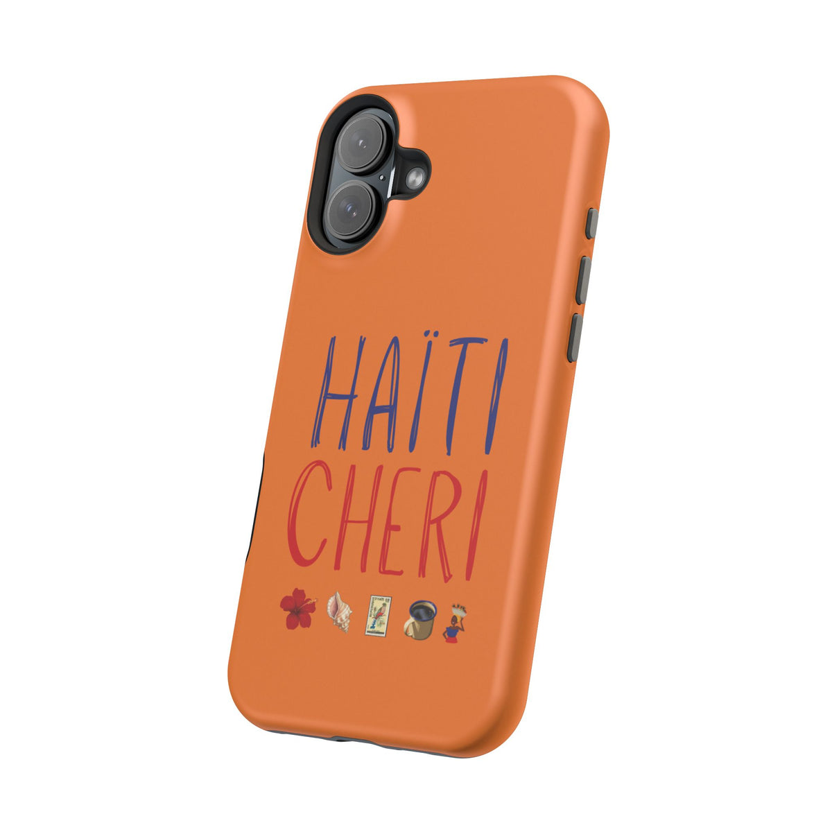 Haiti Chéri Magnetic Phone Case — Impact-Resistant Orange iPhone Cover