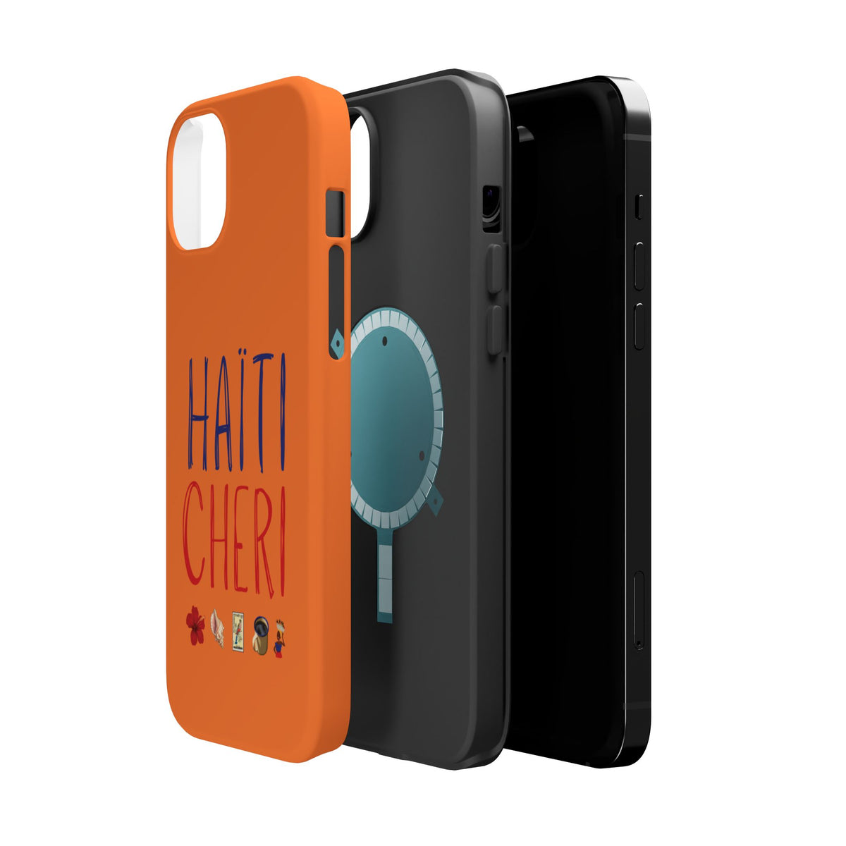 Haiti Chéri Magnetic Phone Case — Impact-Resistant Orange iPhone Cover