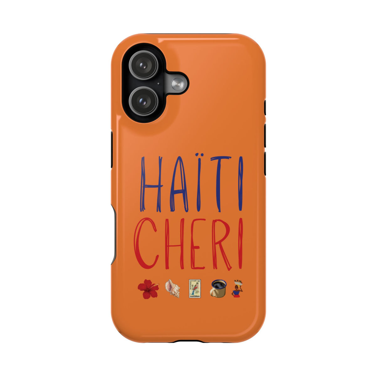 Haiti Chéri Magnetic Phone Case — Impact-Resistant Orange iPhone Cover