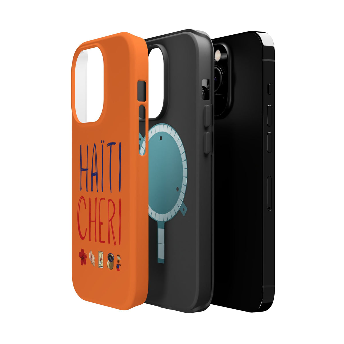 Haiti Chéri Magnetic Phone Case — Impact-Resistant Orange iPhone Cover