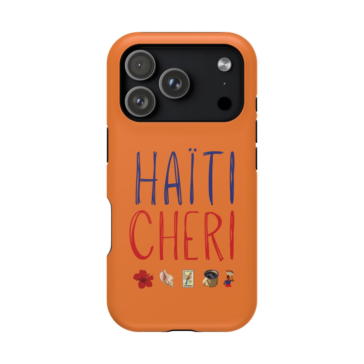 Haiti Chéri Magnetic Phone Case — Impact-Resistant Orange iPhone Cover