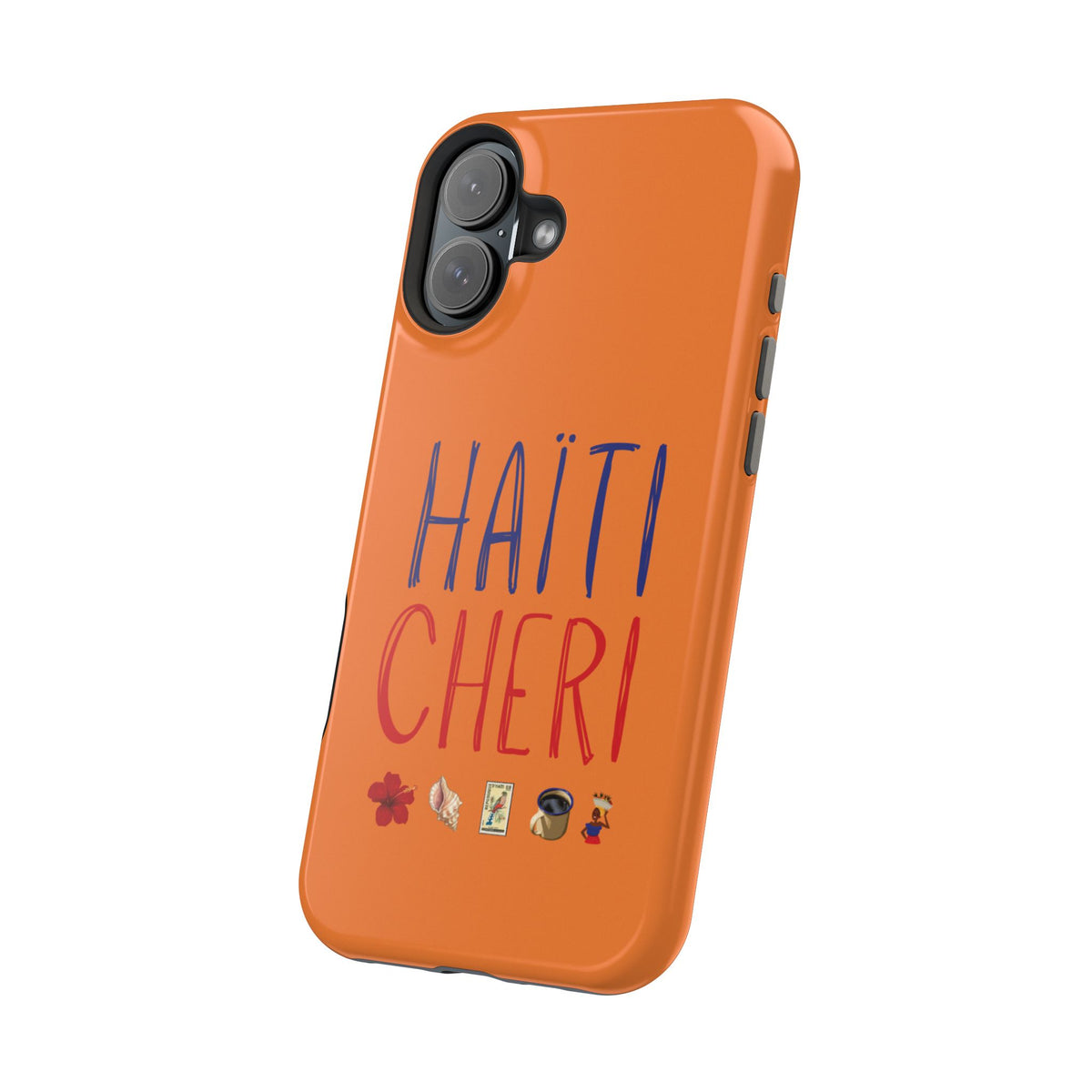 Haiti Chéri Magnetic Phone Case — Impact-Resistant Orange iPhone Cover