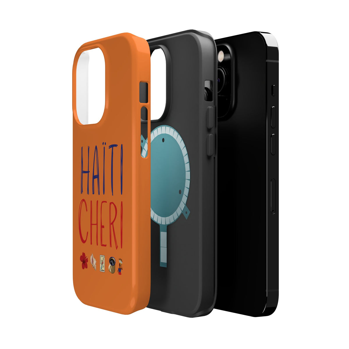Haiti Chéri Magnetic Phone Case — Impact-Resistant Orange iPhone Cover