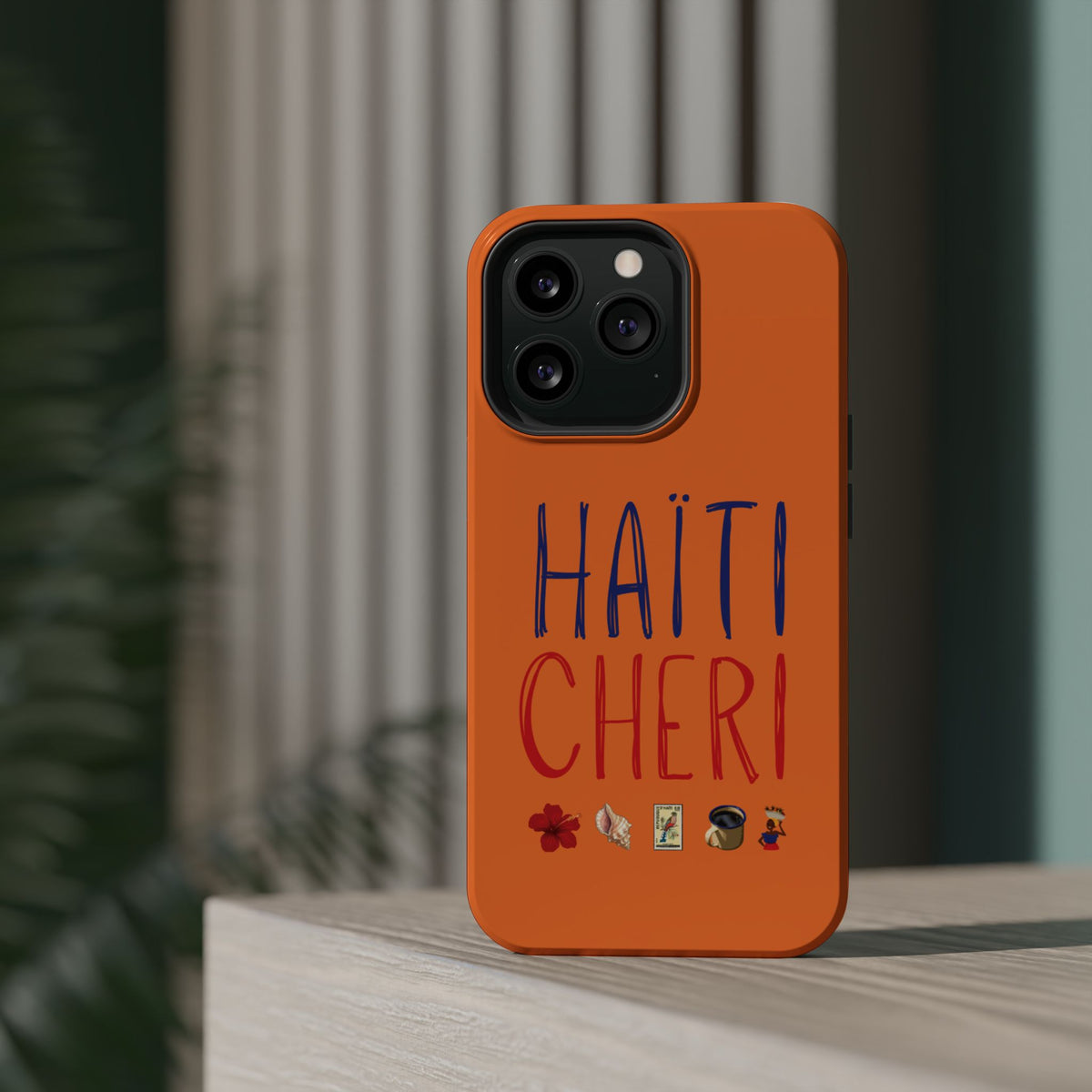 Haiti Chéri Magnetic Phone Case — Impact-Resistant Orange iPhone Cover