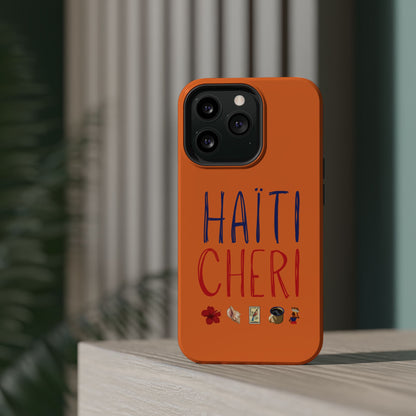 Haiti Chéri Magnetic Phone Case — Impact-Resistant Orange iPhone Cover