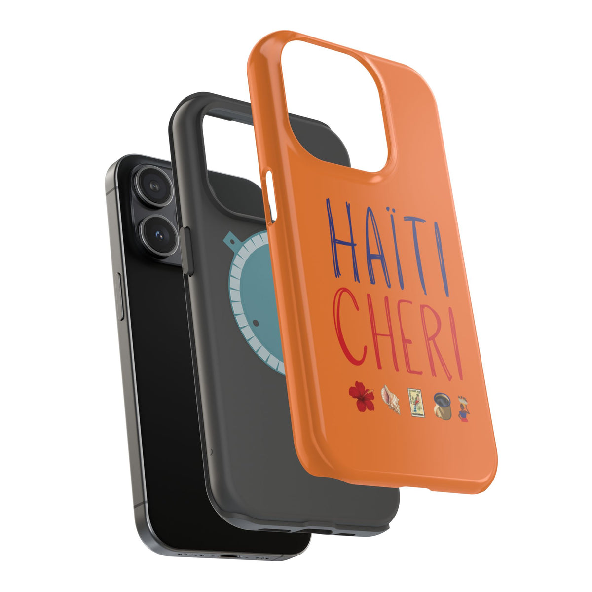 Haiti Chéri Magnetic Phone Case — Impact-Resistant Orange iPhone Cover