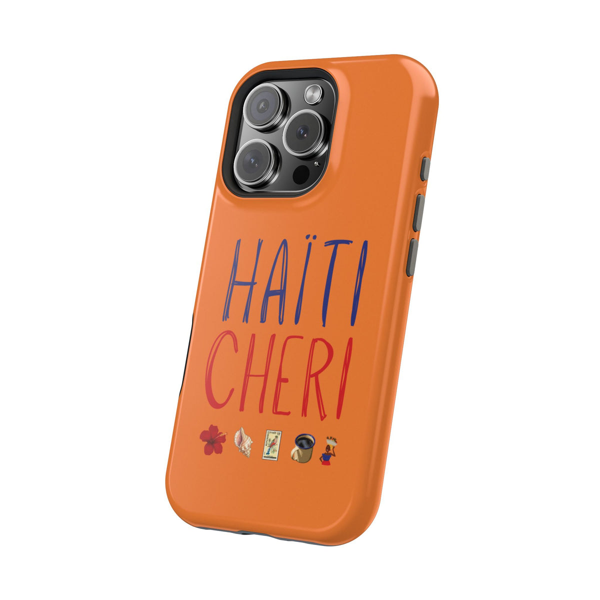Haiti Chéri Magnetic Phone Case — Impact-Resistant Orange iPhone Cover