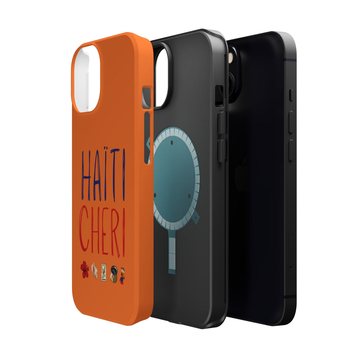 Haiti Chéri Magnetic Phone Case — Impact-Resistant Orange iPhone Cover