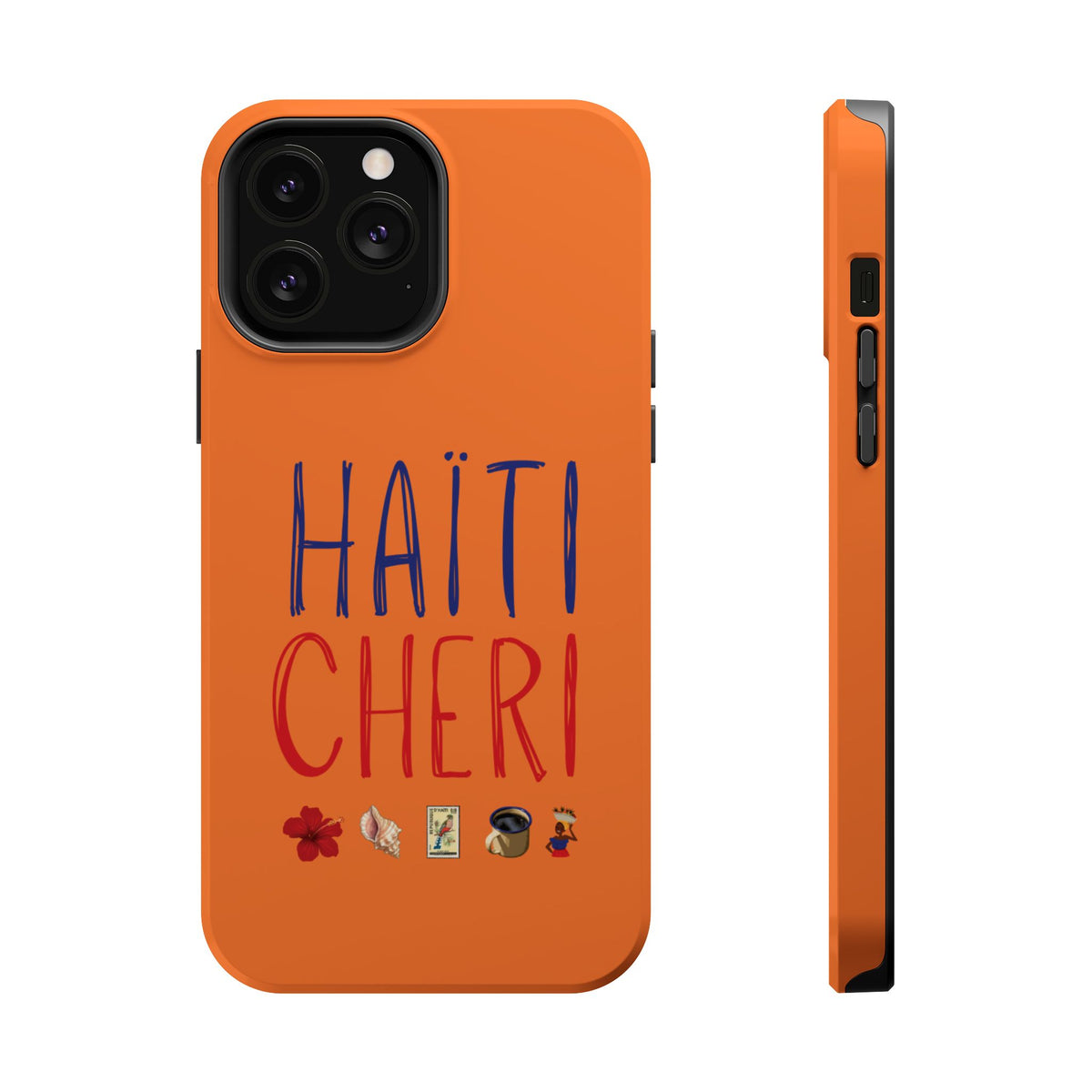 Haiti Chéri Magnetic Phone Case — Impact-Resistant Orange iPhone Cover