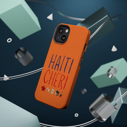 Haiti Chéri Magnetic Phone Case — Impact-Resistant Orange iPhone Cover