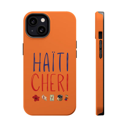 Haiti Chéri Magnetic Phone Case — Impact-Resistant Orange iPhone Cover