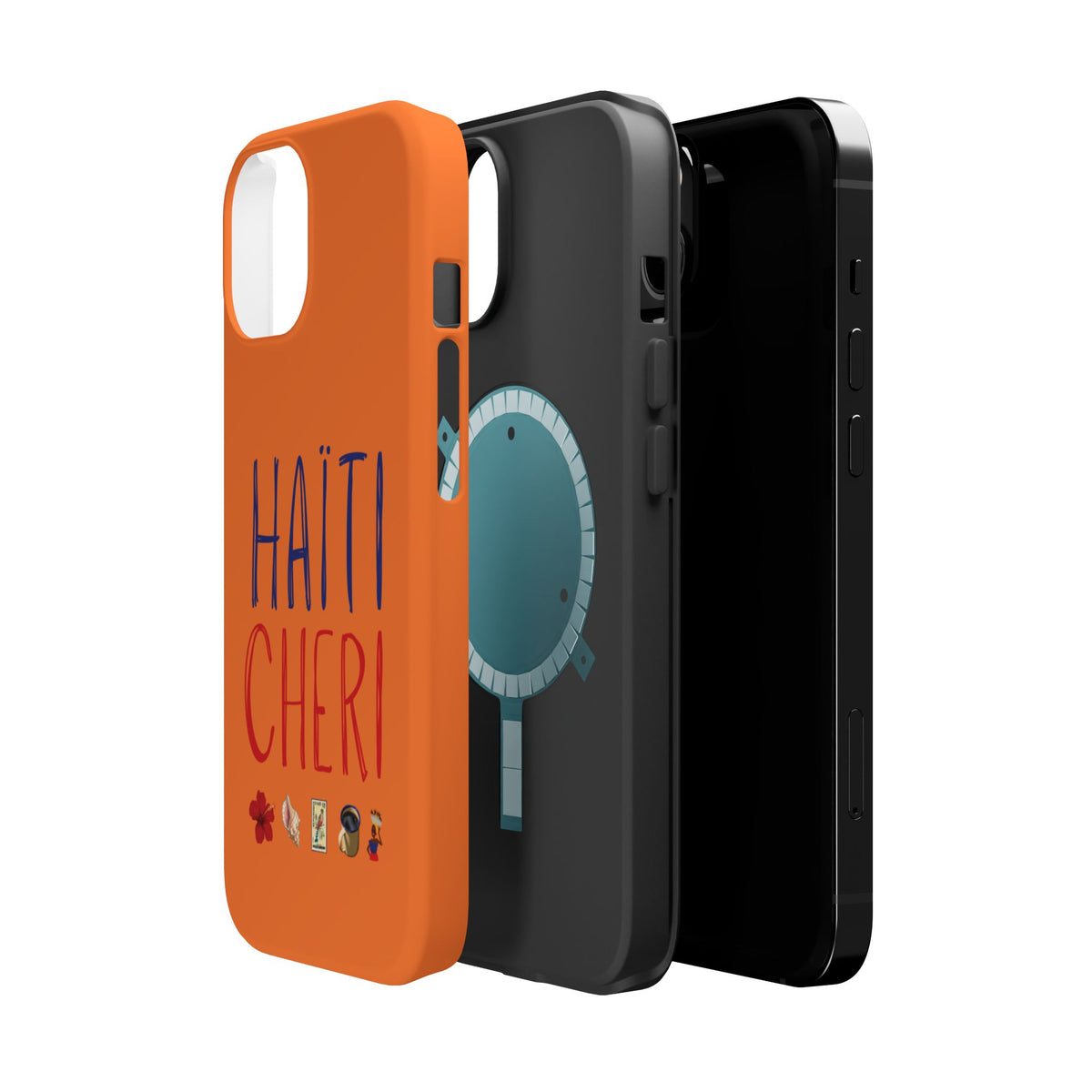 Haiti Chéri Magnetic Phone Case — Impact-Resistant Orange iPhone Cover
