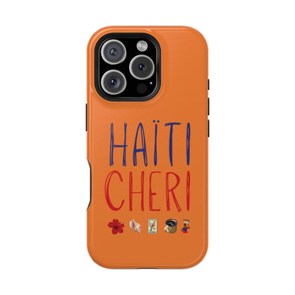 Haiti Chéri Magnetic Phone Case — Impact-Resistant Orange iPhone Cover