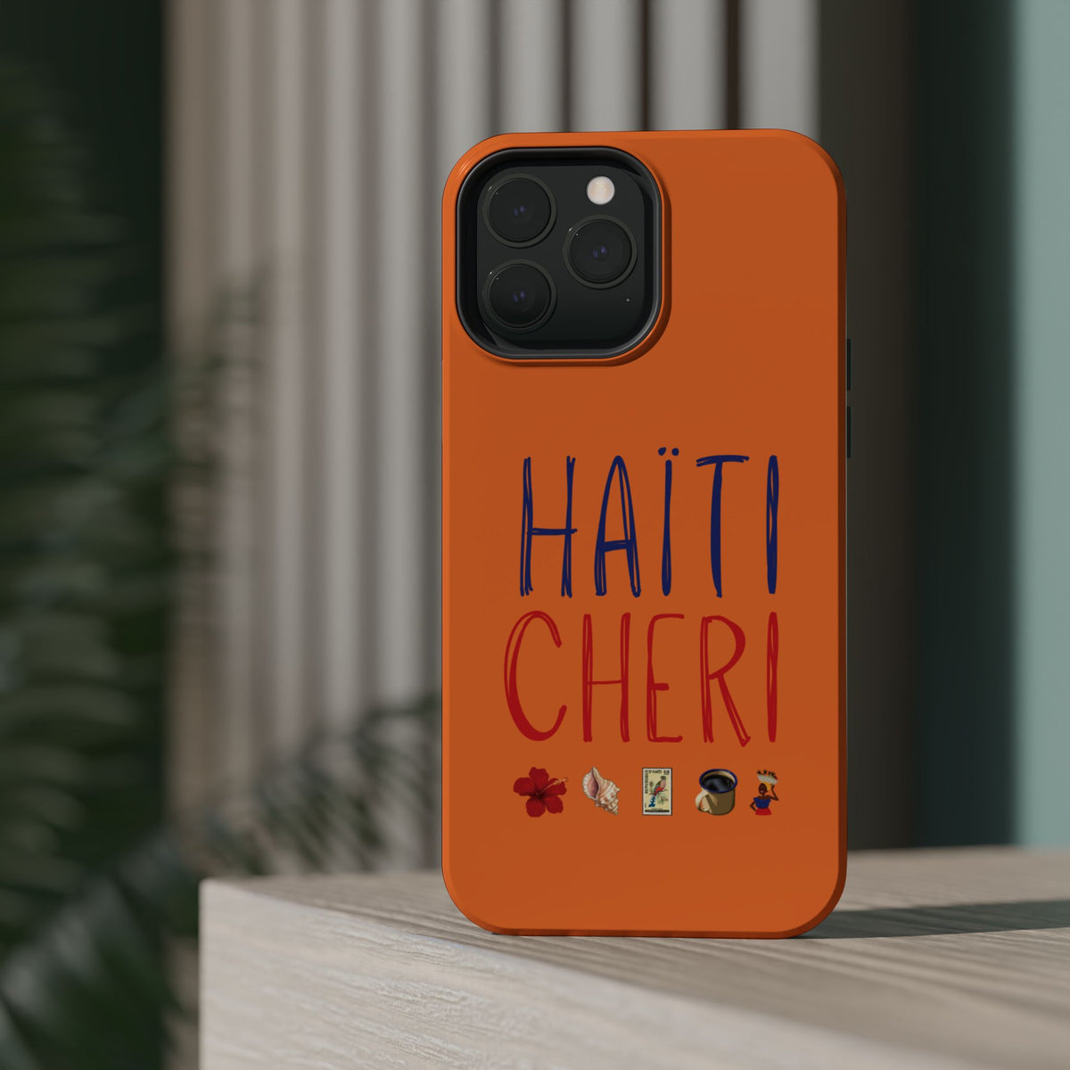 Haiti Chéri Magnetic Phone Case — Impact-Resistant Orange iPhone Cover