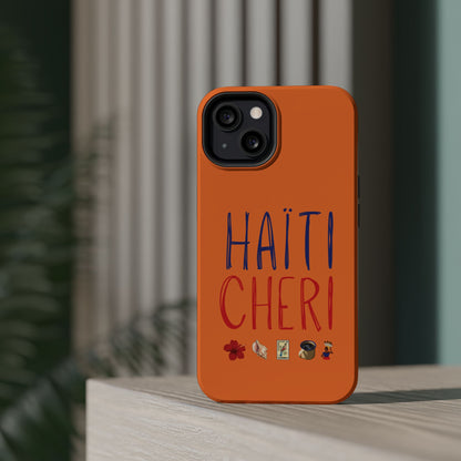 Haiti Chéri Magnetic Phone Case — Impact-Resistant Orange iPhone Cover