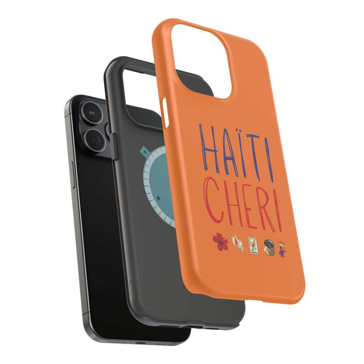 Haiti Chéri Magnetic Phone Case — Impact-Resistant Orange iPhone Cover