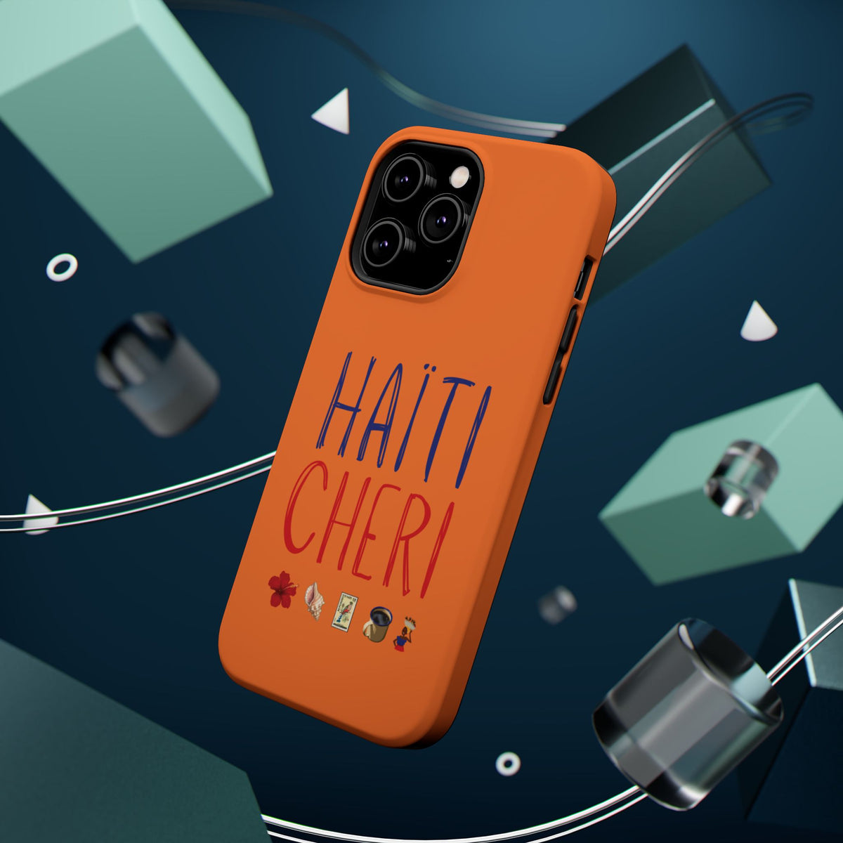 Haiti Chéri Magnetic Phone Case — Impact-Resistant Orange iPhone Cover