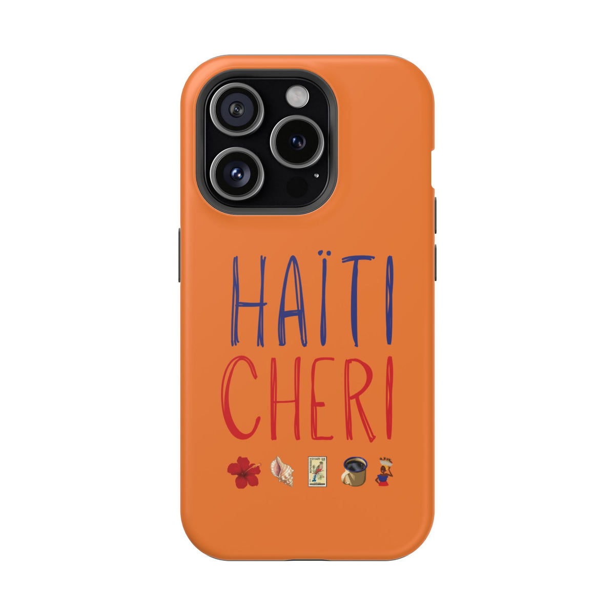 Haiti Chéri Magnetic Phone Case — Impact-Resistant Orange iPhone Cover