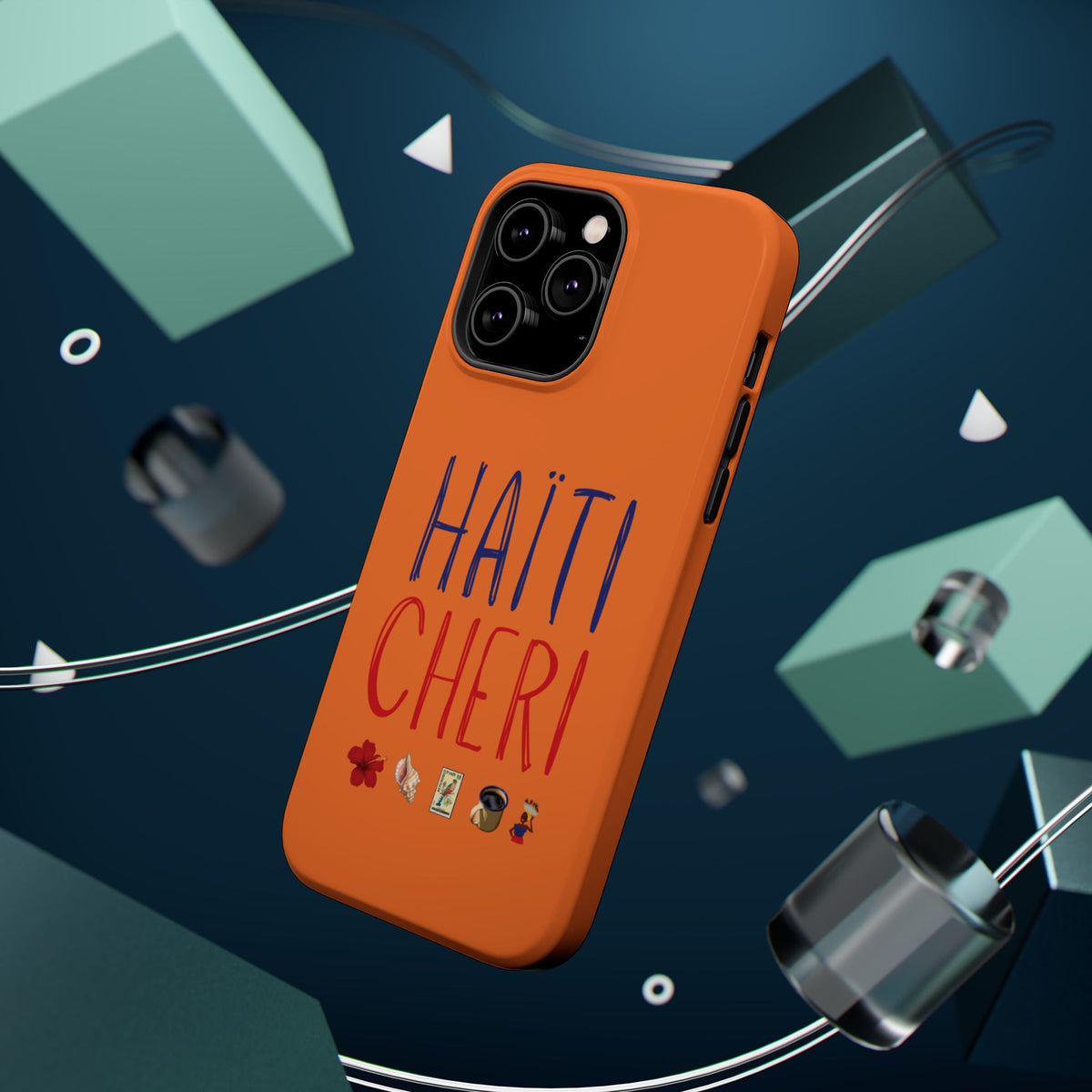 Haiti Chéri Magnetic Phone Case — Impact-Resistant Orange iPhone Cover