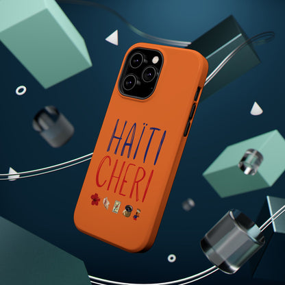 Haiti Chéri Magnetic Phone Case — Impact-Resistant Orange iPhone Cover