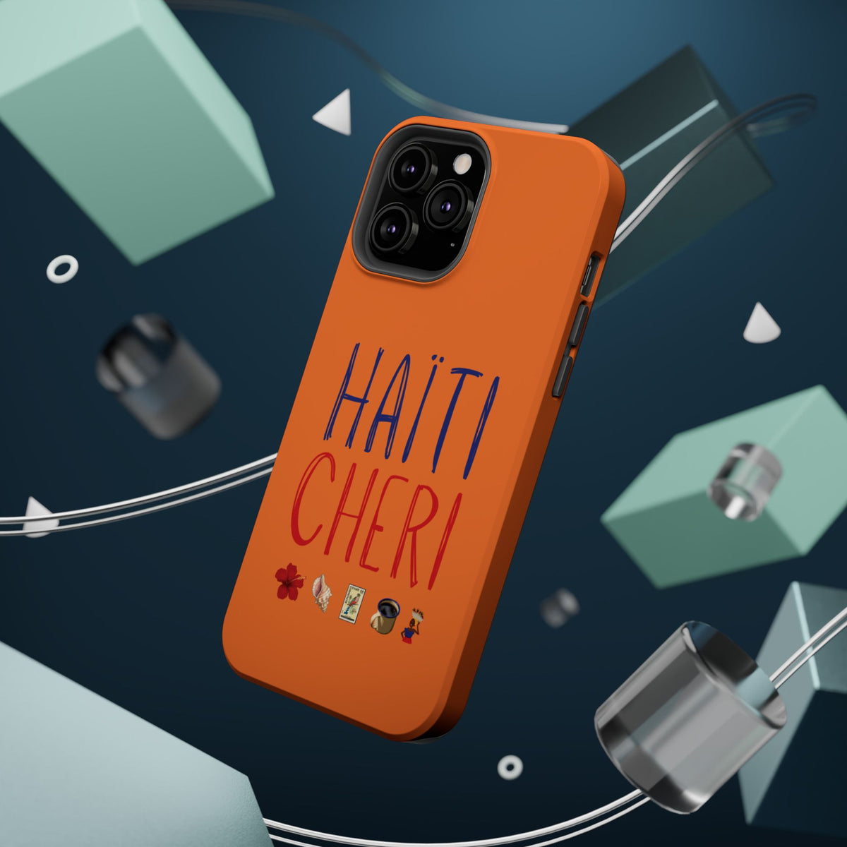 Haiti Chéri Magnetic Phone Case — Impact-Resistant Orange iPhone Cover