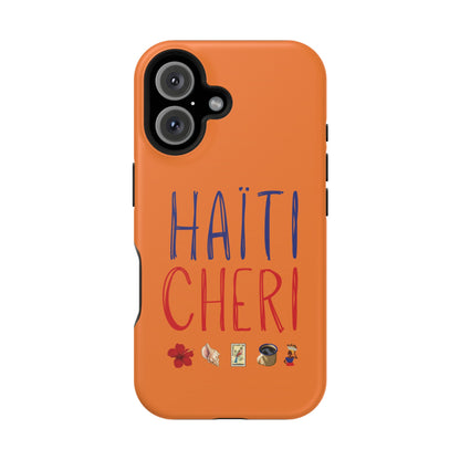 Haiti Chéri Magnetic Phone Case — Impact-Resistant Orange iPhone Cover