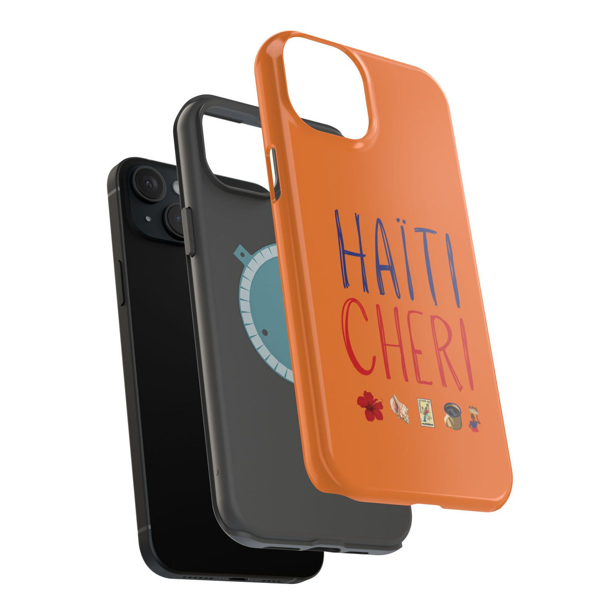 Haiti Chéri Magnetic Phone Case — Impact-Resistant Orange iPhone Cover
