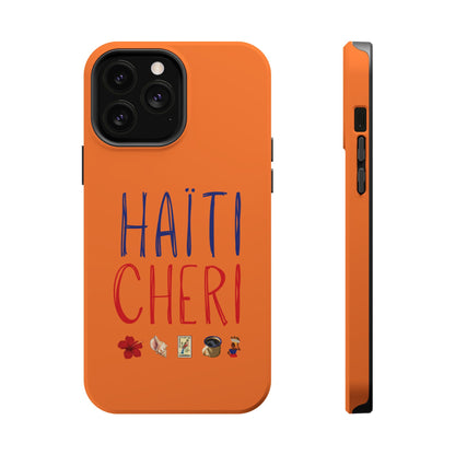 Haiti Chéri Magnetic Phone Case — Impact-Resistant Orange iPhone Cover