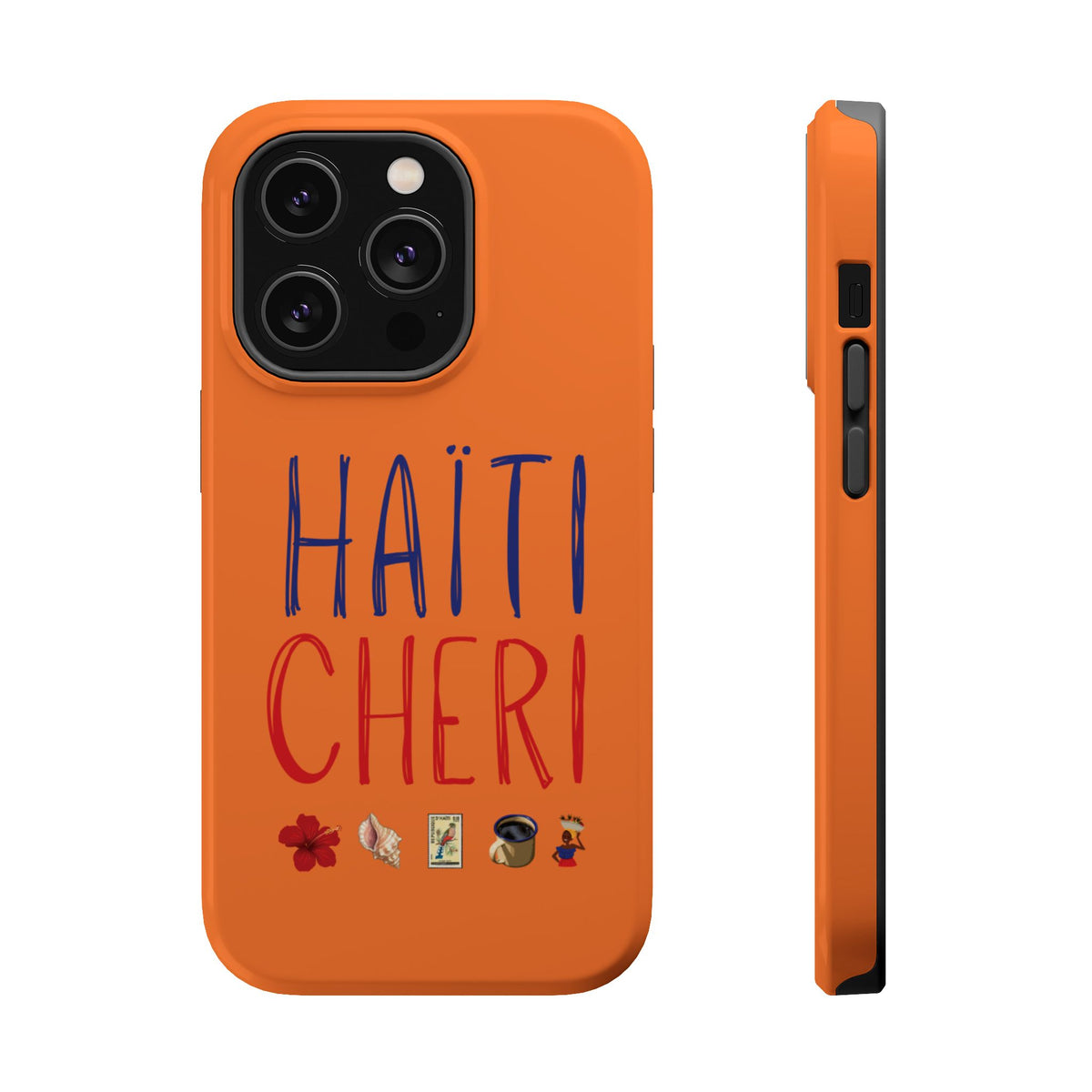 Haiti Chéri Magnetic Phone Case — Impact-Resistant Orange iPhone Cover