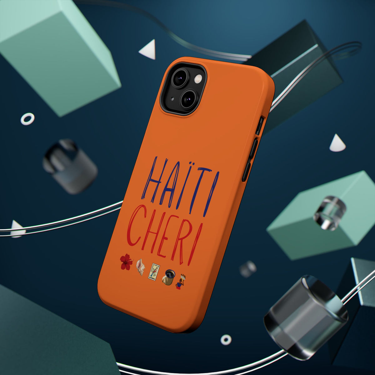 Haiti Chéri Magnetic Phone Case — Impact-Resistant Orange iPhone Cover