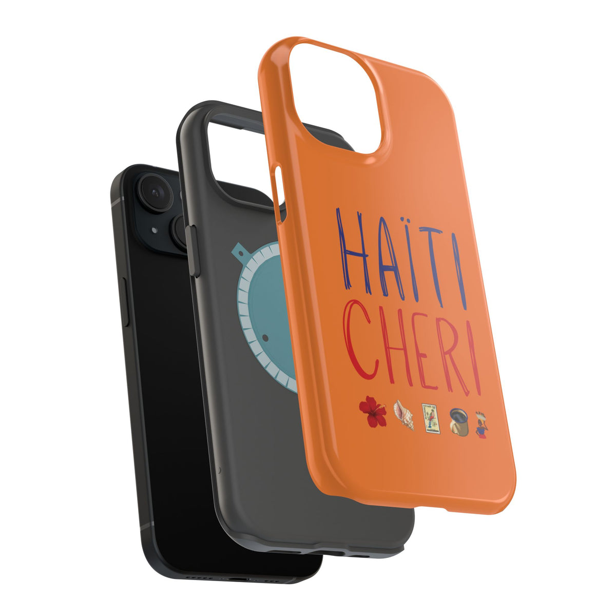 Haiti Chéri Magnetic Phone Case — Impact-Resistant Orange iPhone Cover