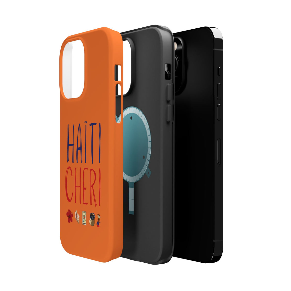 Haiti Chéri Magnetic Phone Case — Impact-Resistant Orange iPhone Cover