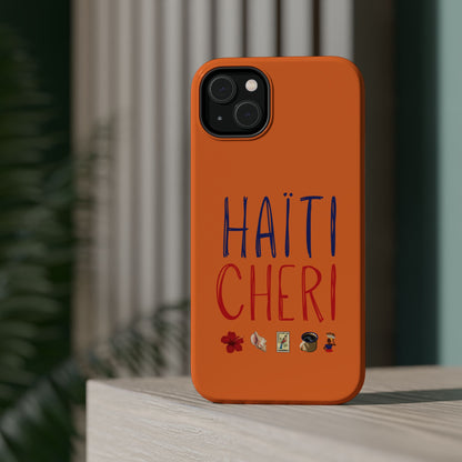 Haiti Chéri Magnetic Phone Case — Impact-Resistant Orange iPhone Cover
