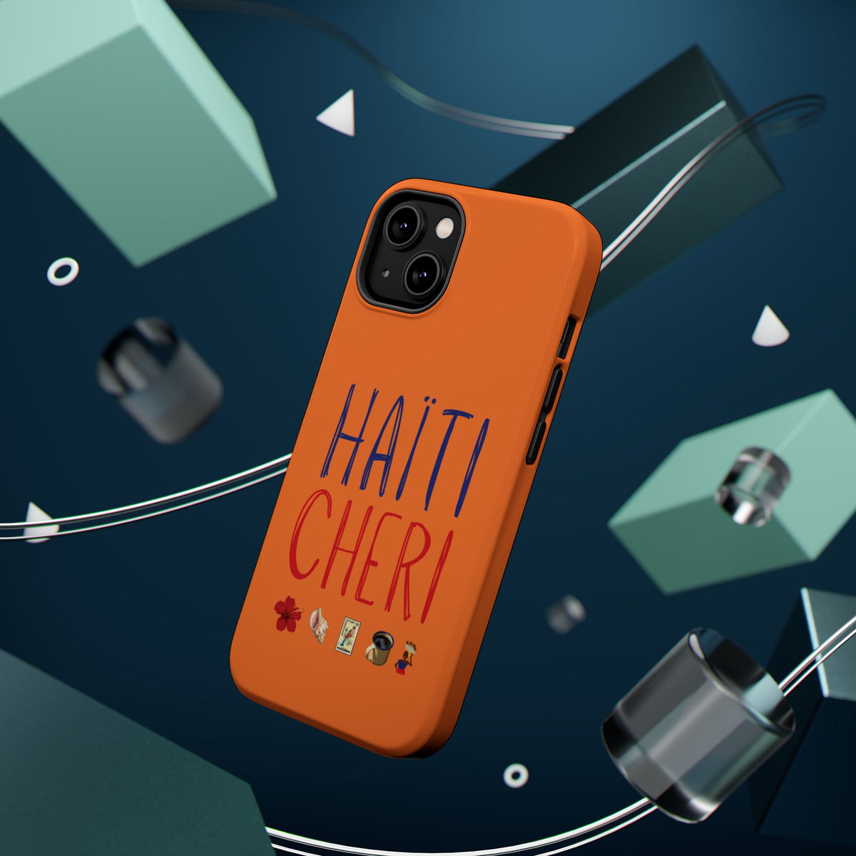 Haiti Chéri Magnetic Phone Case — Impact-Resistant Orange iPhone Cover