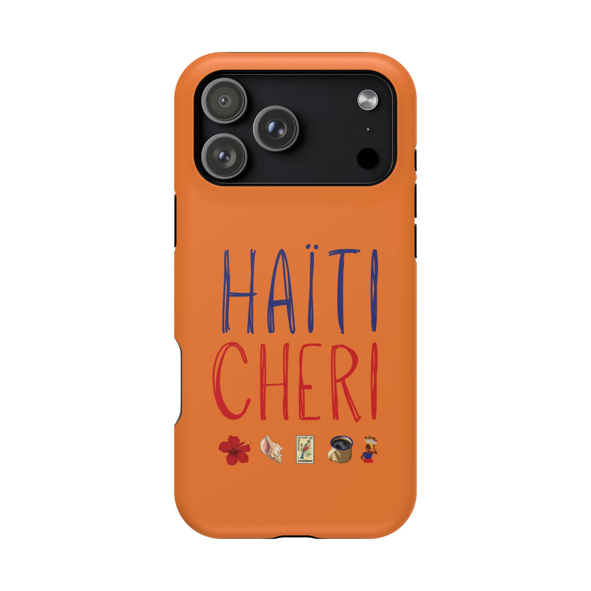 Haiti Chéri Magnetic Phone Case — Impact-Resistant Orange iPhone Cover