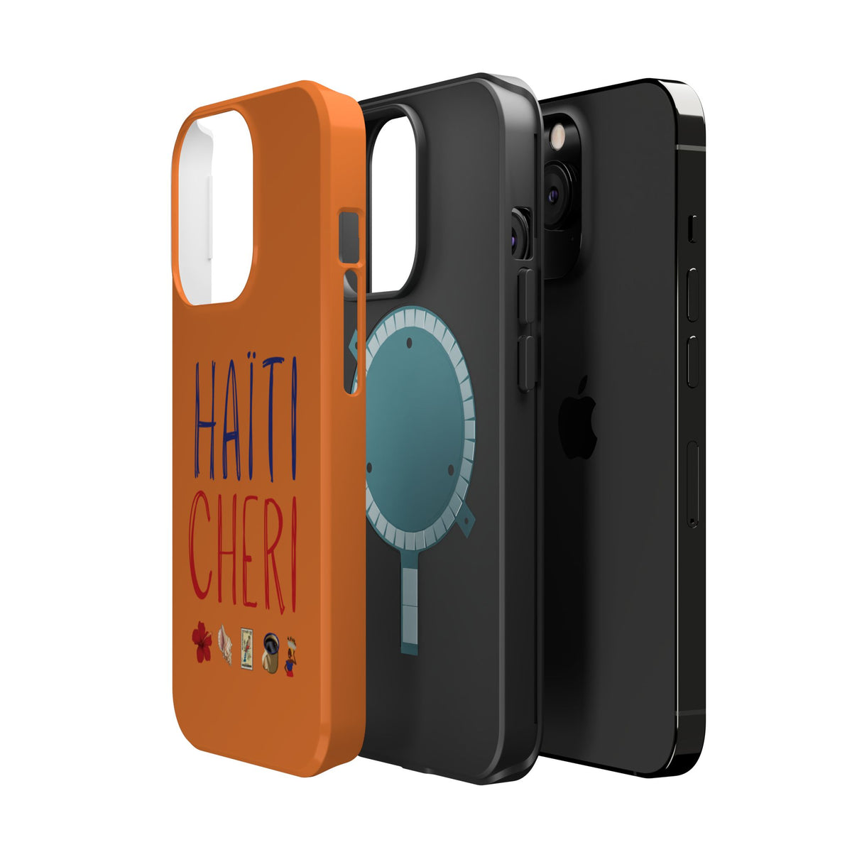 Haiti Chéri Magnetic Phone Case — Impact-Resistant Orange iPhone Cover