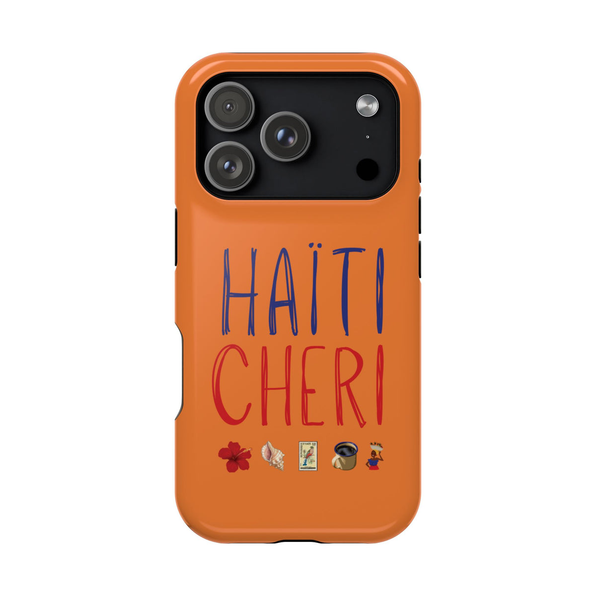 Haiti Chéri Magnetic Phone Case — Impact-Resistant Orange iPhone Cover