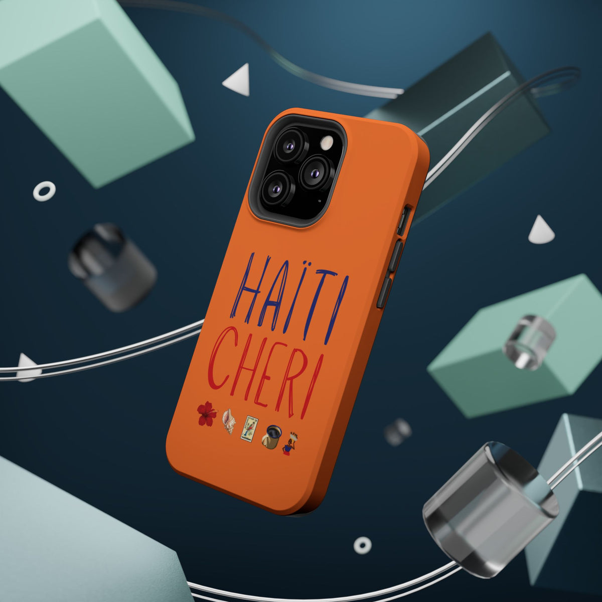 Haiti Chéri Magnetic Phone Case — Impact-Resistant Orange iPhone Cover